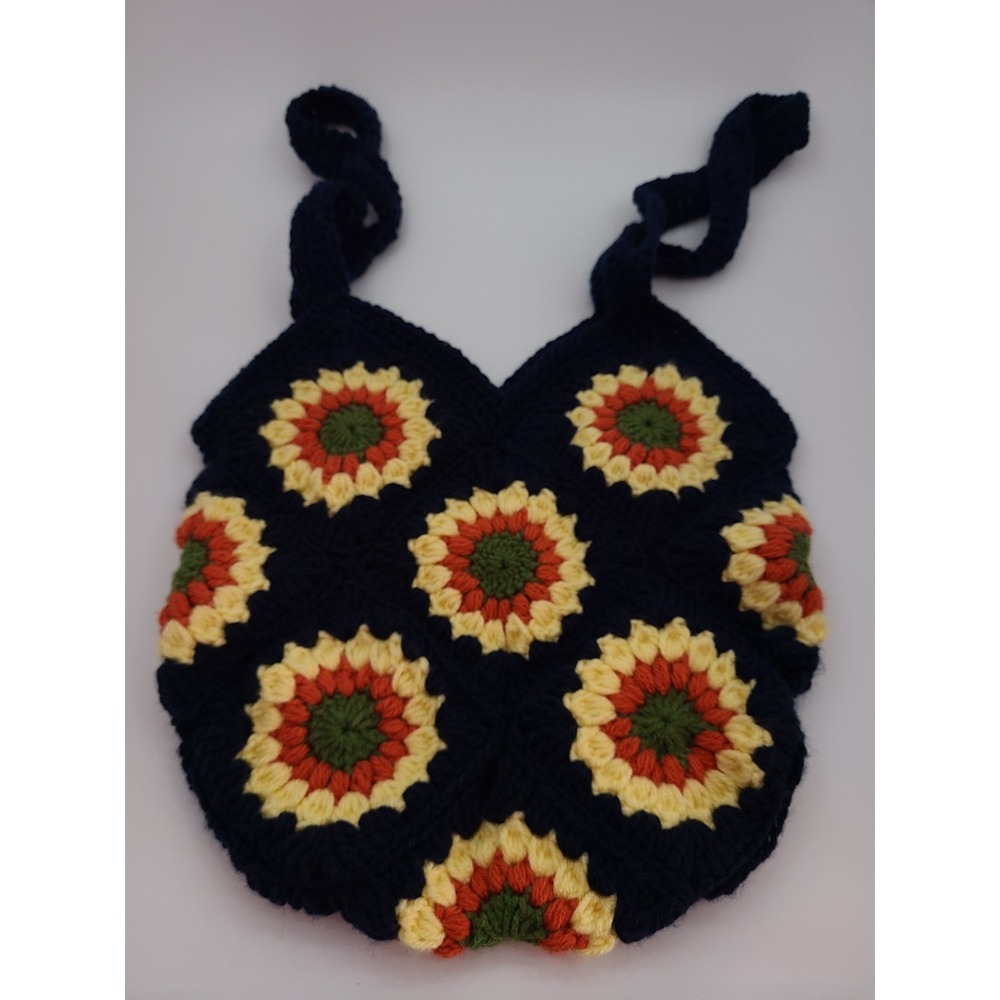 Handmade Crochet Sunflower Granny Square Tote.